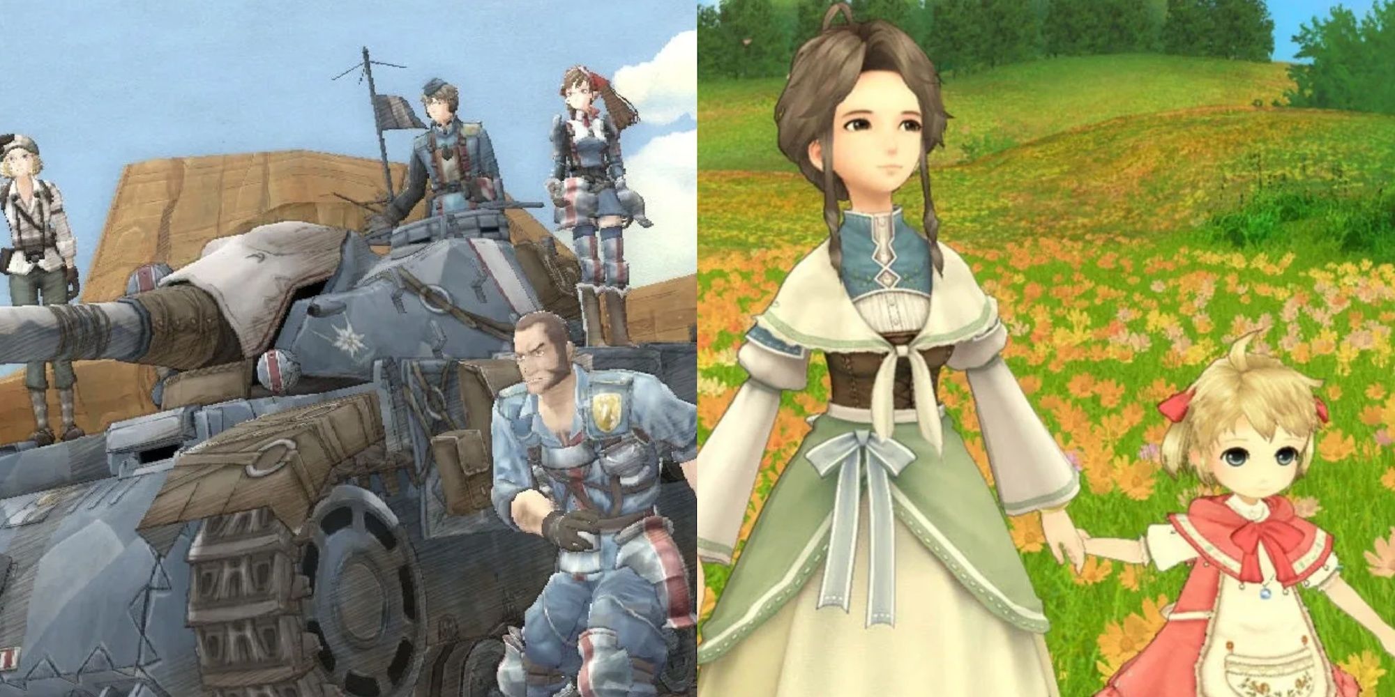 Valkyria chronicles on the left and eternal sonata on the right