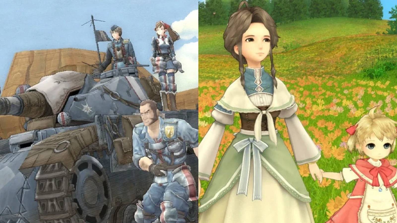 Valkyria chronicles on the left and eternal sonata on the right