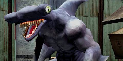 Hammerhead shark creature