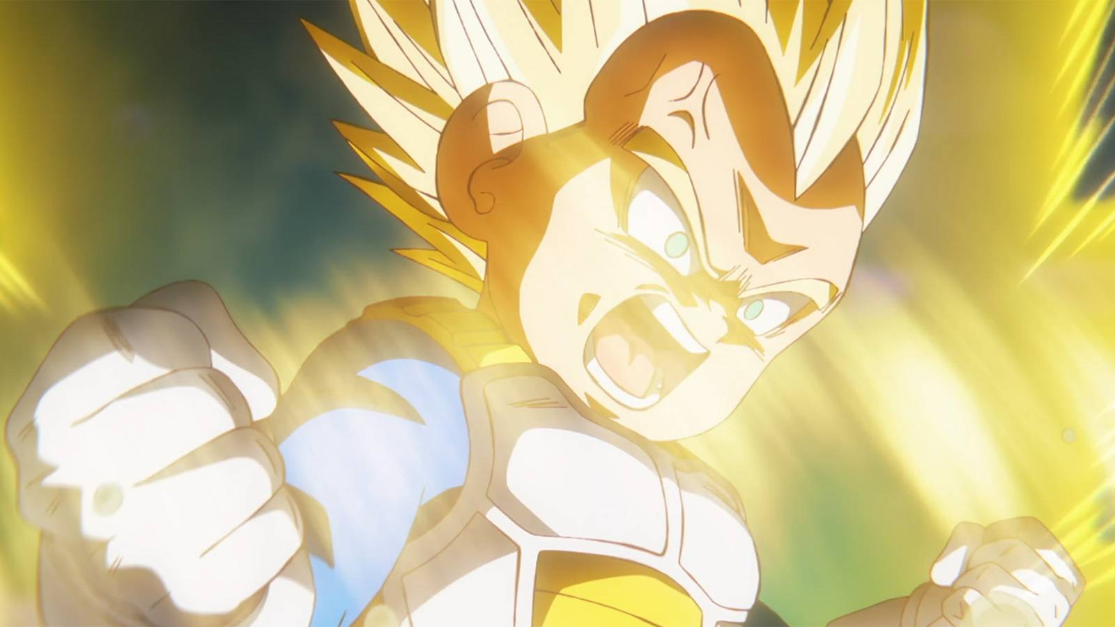 Vegeta transforming into Super Saiyan 3 in Dragon Ball DAIMA