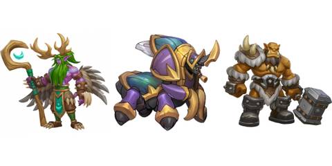 warcraft rumble split leaders models malfurion anub'arak orgrim doomhammer