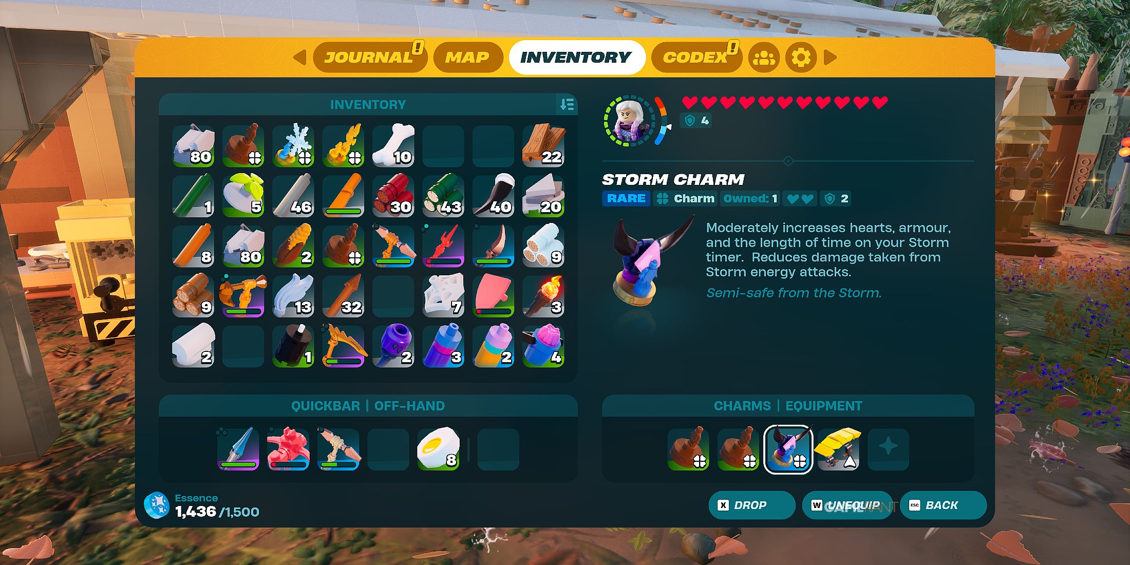 what do Storm Charms do in LEGO Fortnite 