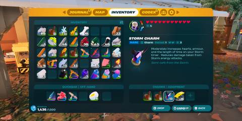 what do Storm Charms do in LEGO Fortnite 