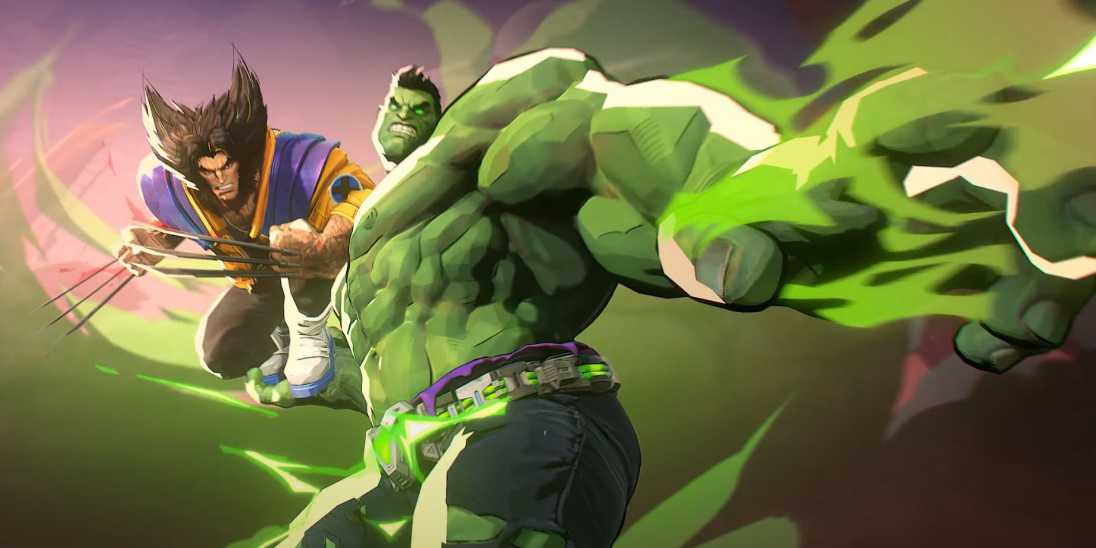 Marvel Rivals Launch trailer screenshot of Hulk and Wolverine doing the Fastball Special Team-Up