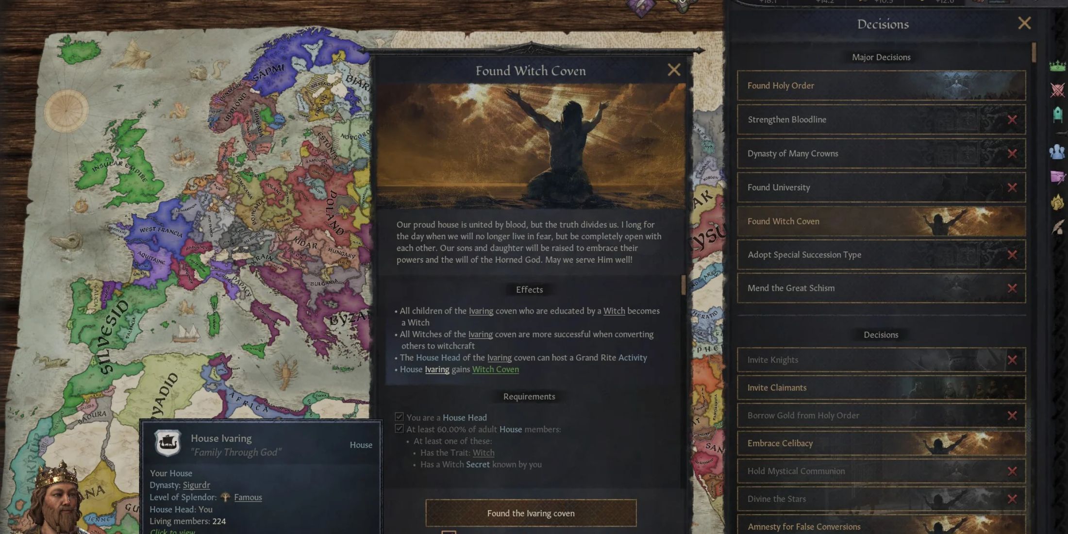 Witch Coven in Crusader Kings 3