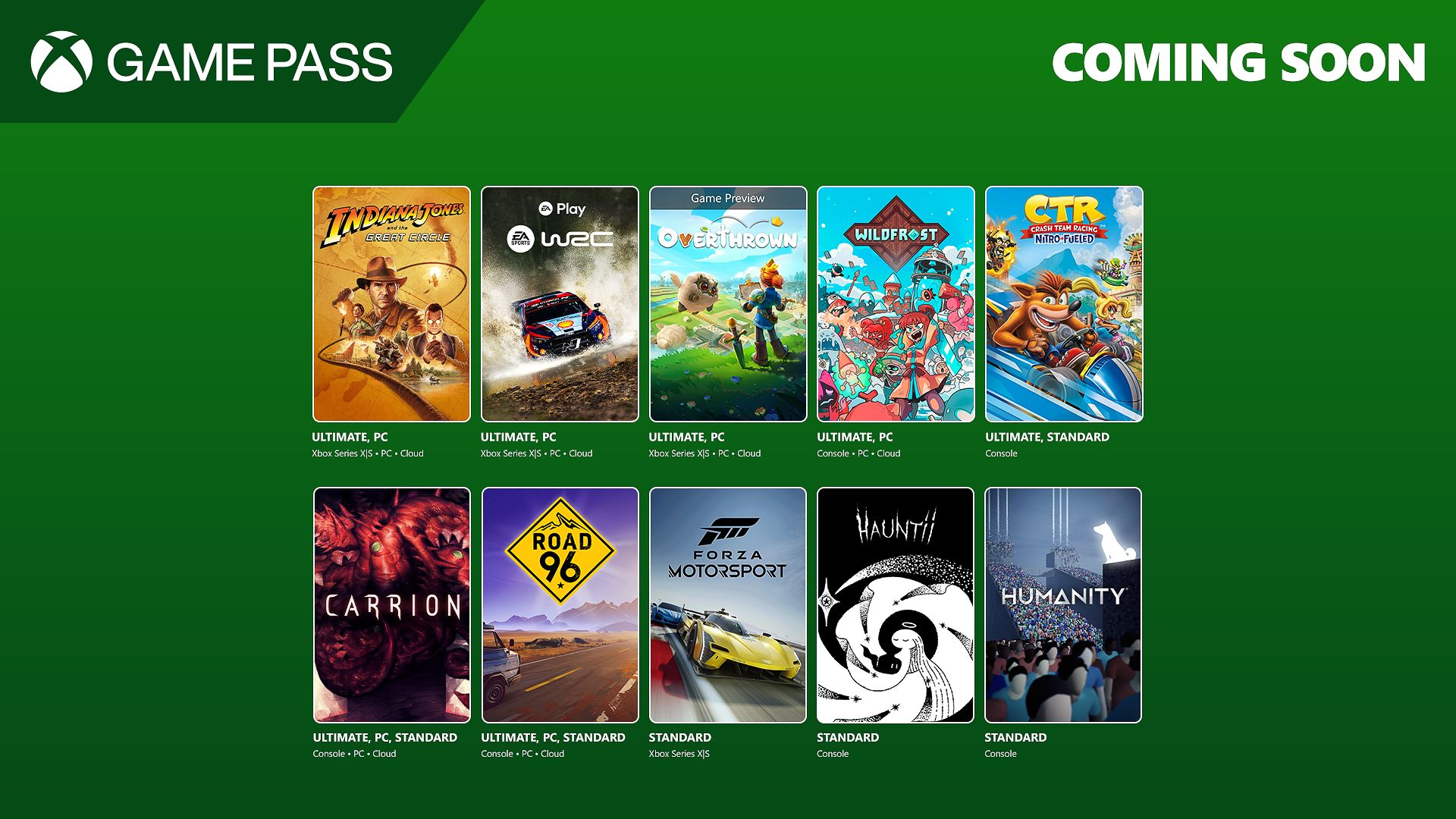 Xbox Game Pass December 2024 Wave 1 Lineup