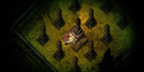 Yomawari Night Alone investigating gravestone