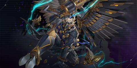 A promotional image for Yu-Gi-Oh Master Duel showing Tri-Brigade Shuraig the Ominous Omen