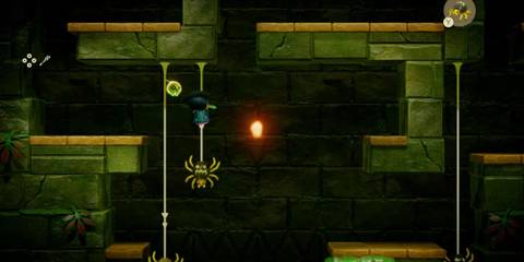 Zelda exploring the inside of a dungeon.