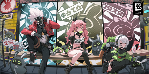 A key visual from Zenless Zone Zero showing the Cunning Hares.