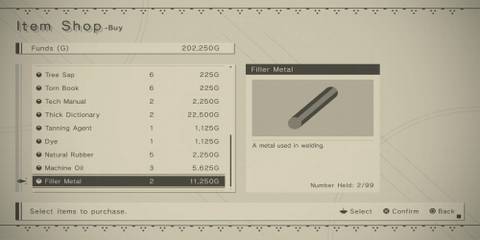 The Player Purchasing Filler Metal 