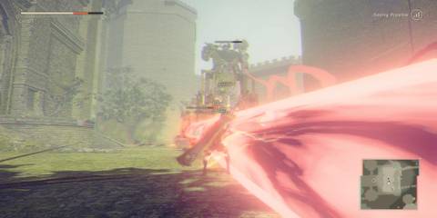 A Golioth Biped Using A Laser Attack 