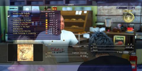 The Player Looking At A List Of Hunts