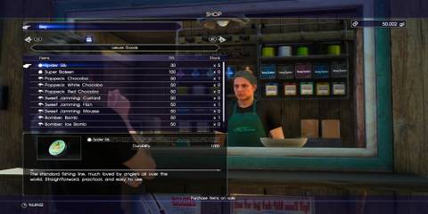 The Player Buying Fishing Supplies At A Store