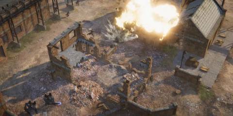A Battle in Iron Harvest with an Explosion