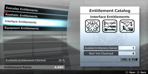 The Interface Entitlement Option In The Menu 