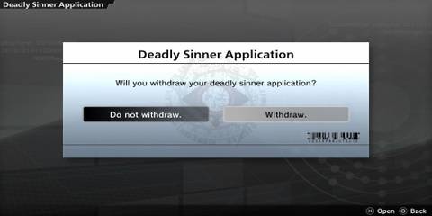The Deadly Sinner Withdrawl Menu 