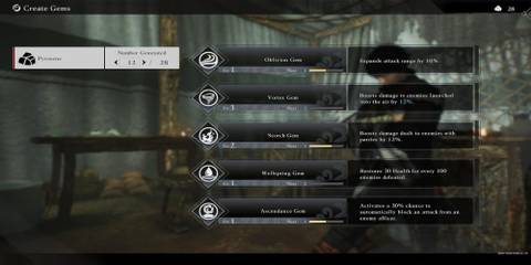 The Player Crafting Gems With All Five Gems Unlocked