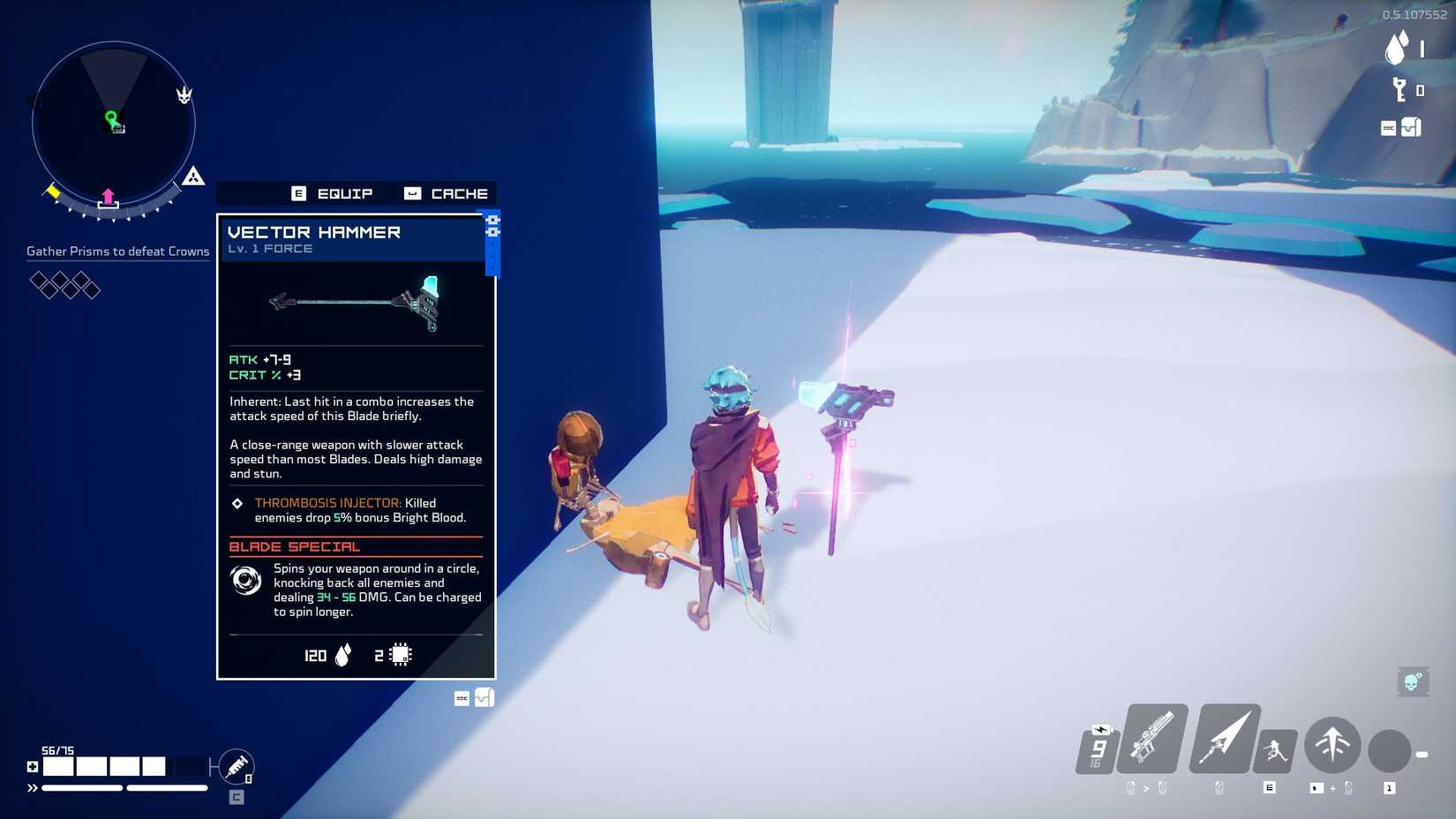 Blue rarity hammer in Hyper Light Breaker