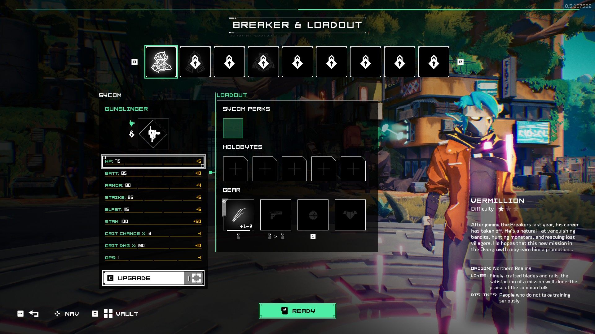 A bare Vermillion Loadout in Hyper Light Breaker