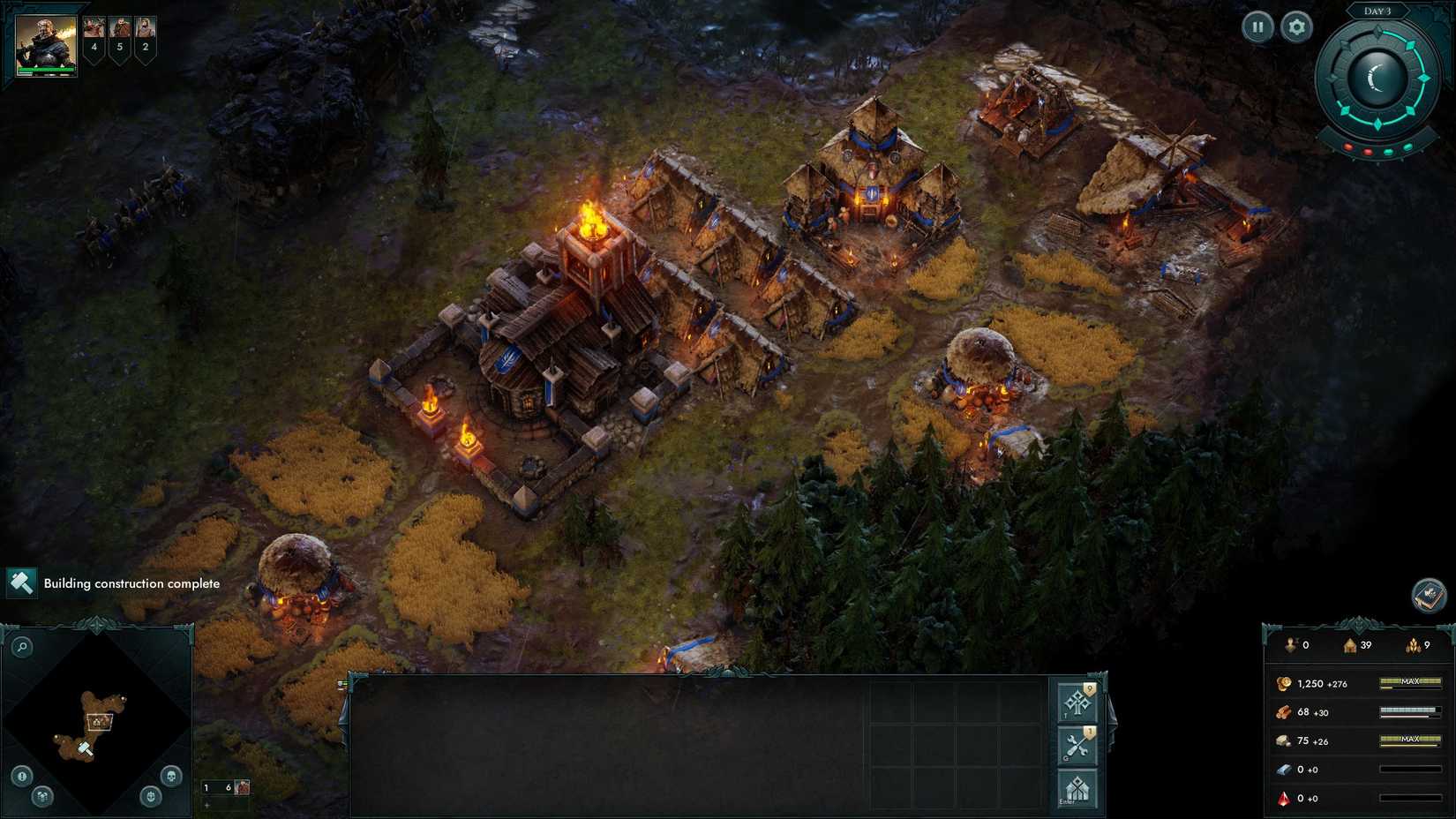 Early game town in Age of Darkness