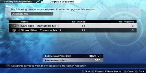 The Player Using Materials To Upgrade A Weapon