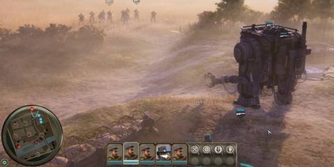 A Mech from Iron Harvest in Battle