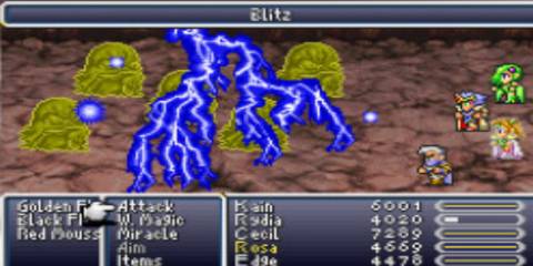 a battle scene from final fantasy 4