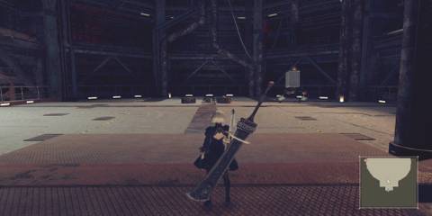 2B Facing The Chest With The Engine Blade