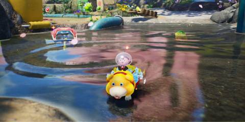 Riding Oatchi in Pikmin 4