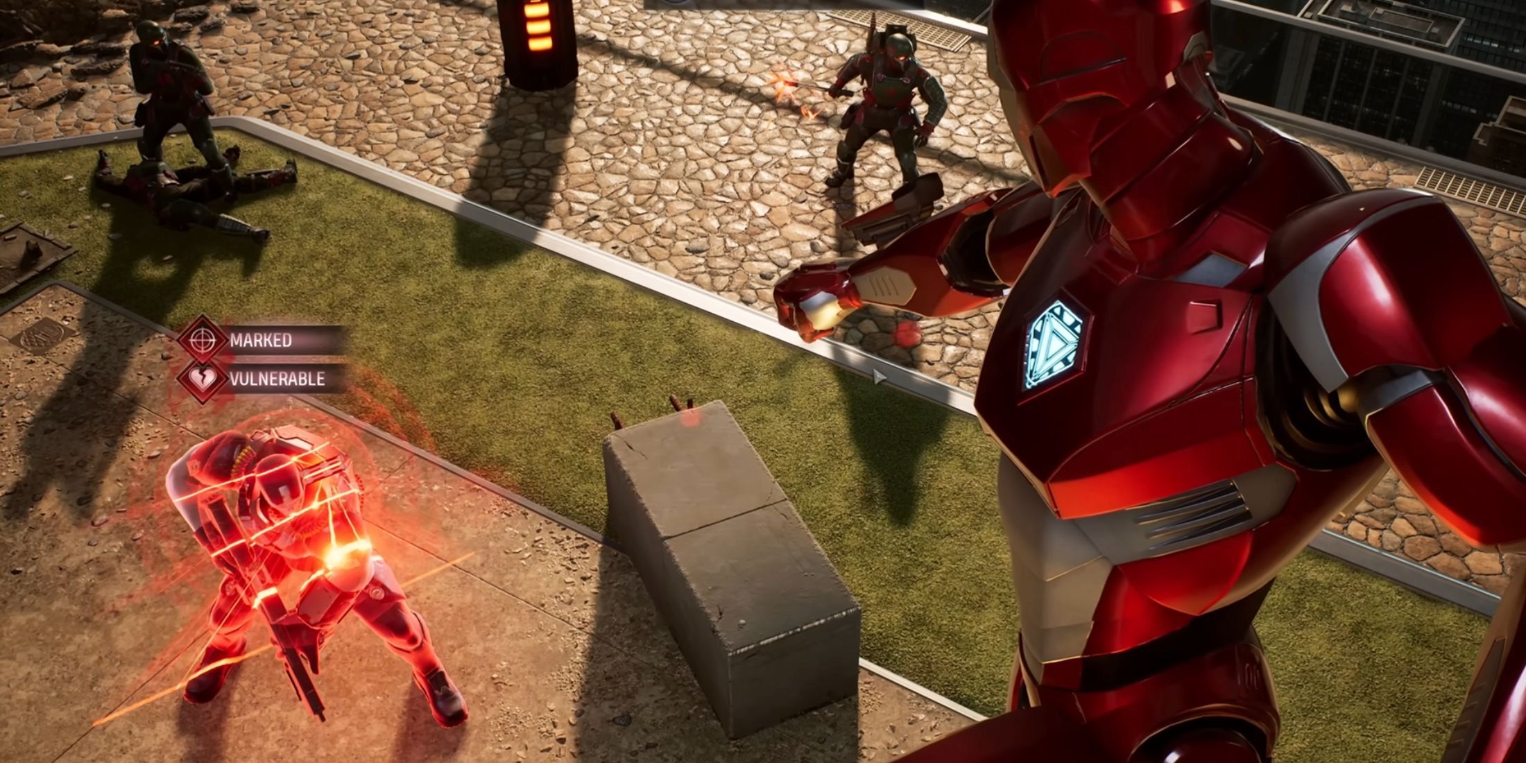 Iron Man Using His Marking Ability in Marvel's Midnight Suns