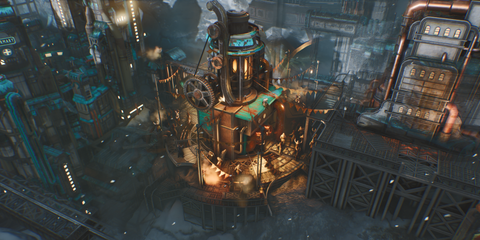 A Zoomed in Look at a Building in Frostpunk 2