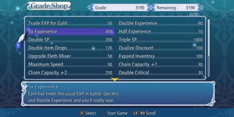 5X Experience Grade in Tales of Graces f Remastered