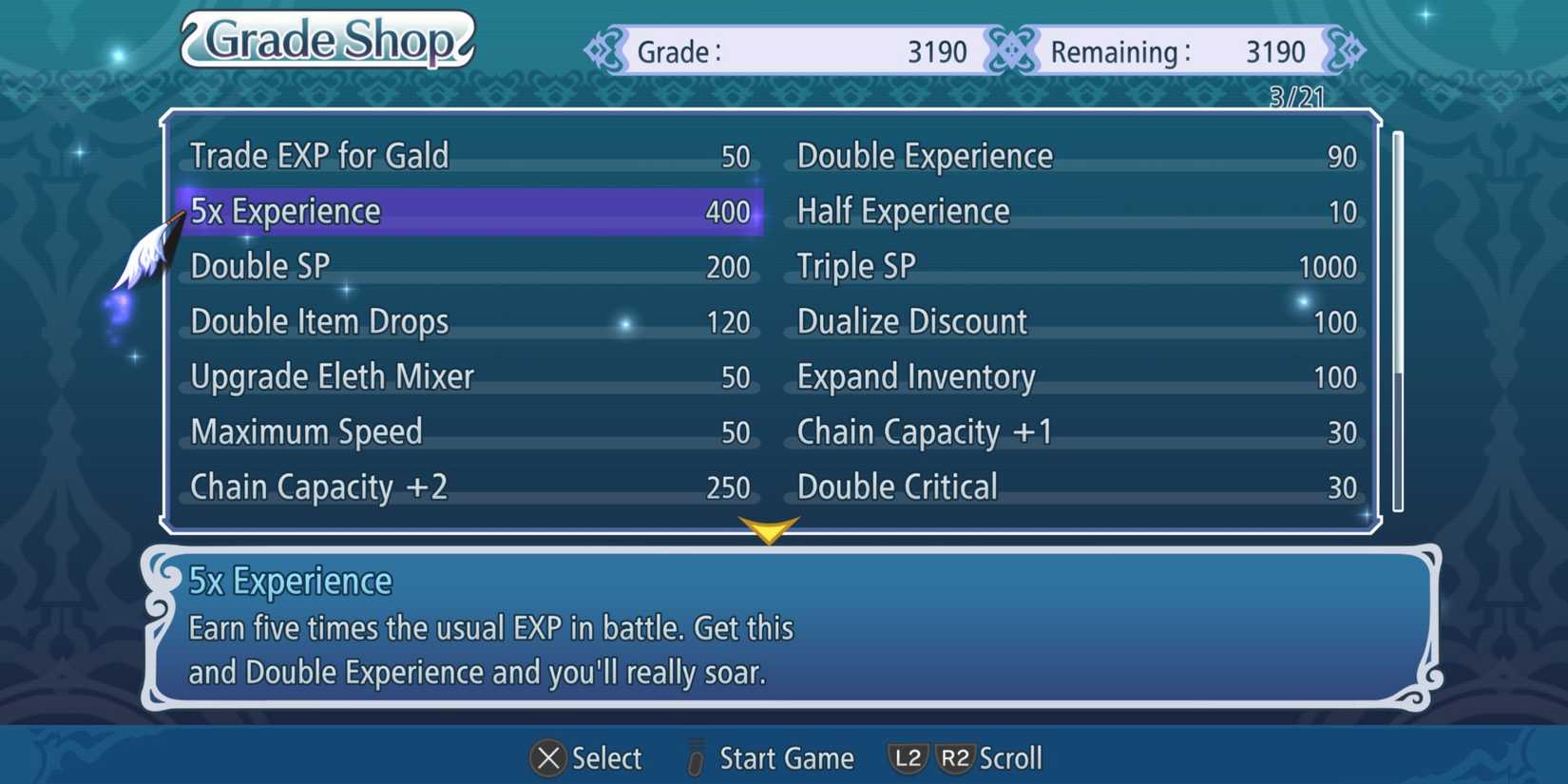 5X Experience Grade in Tales of Graces f Remastered