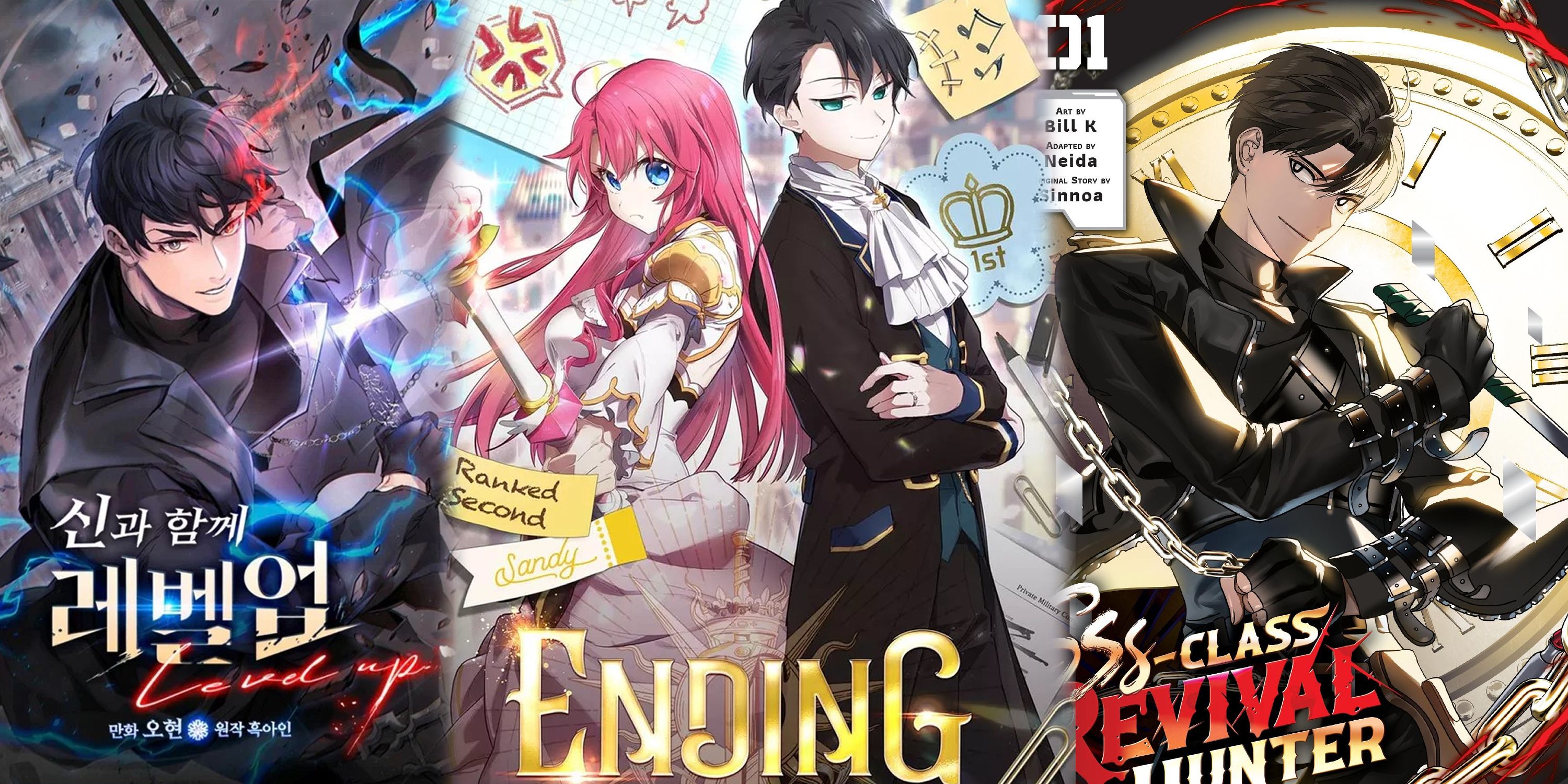 Level Up with the Gods, Ending Maker, SSS-Class Revival Hunter manhwa cover