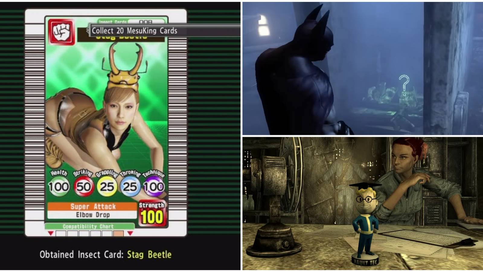 Open-World Memorable Collectibles- Yakuza Kiwami Batman Arkham City Fallout 3