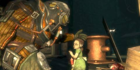 A cutscene featuring characters in BioShock