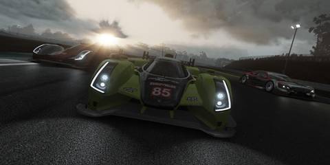 A Key Frame From Project Cars Showing Three Performance Sports Cars Racing In Wet Weather