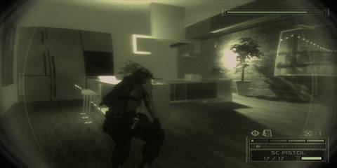 A Key Frame Showing Sam Fisher Skulking Around A House From Splinter Cell Chaos Theory