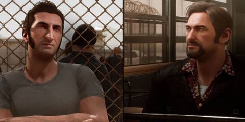 A Key Frame Showing The Two Protagonists Of A Way Out Standing In Seperate Locations In Prison