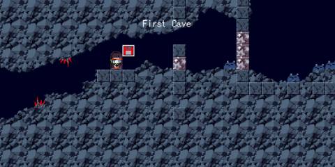 A save spot in Cave Story