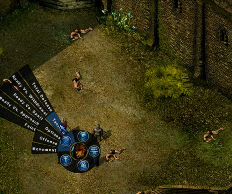 A tactical radial menu displayed in The Temple of Elemental Evil