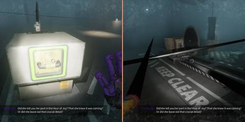 Activating the Saw and Pulling it Towards Suspended Blue Hand in Morgue Place Poppy Playtime Chapter 4