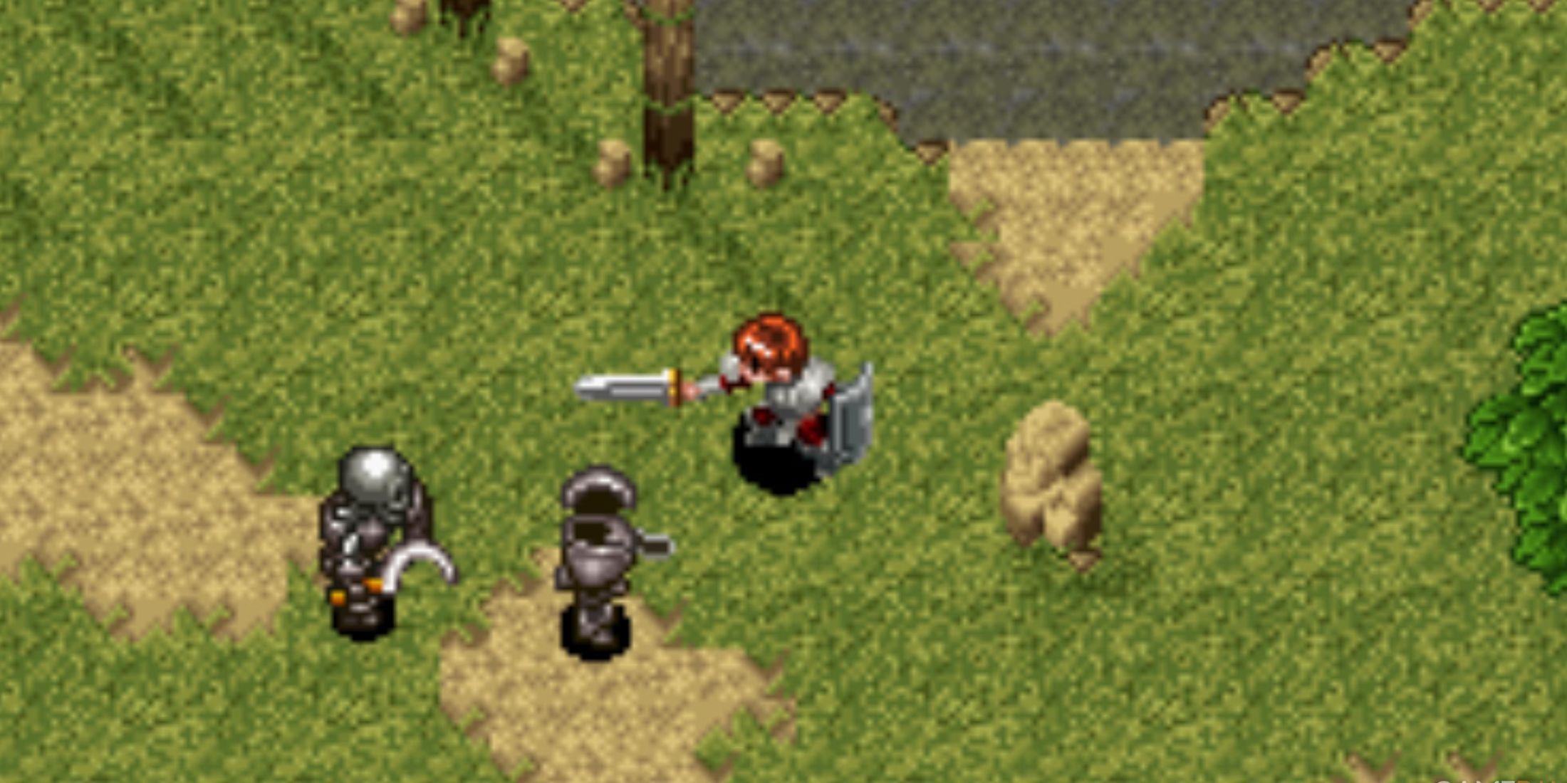 Adol Christin fighting in Ys 5 Lost Kefin, Kingdom of Sand