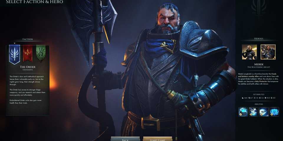 Age of Darkness Final Stand steam image 5 select faction and hero