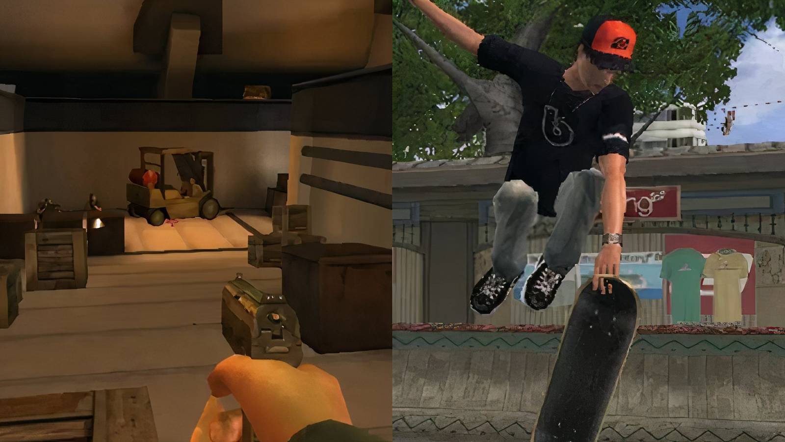Agent under fire on the left and tony hawk's underground on the right