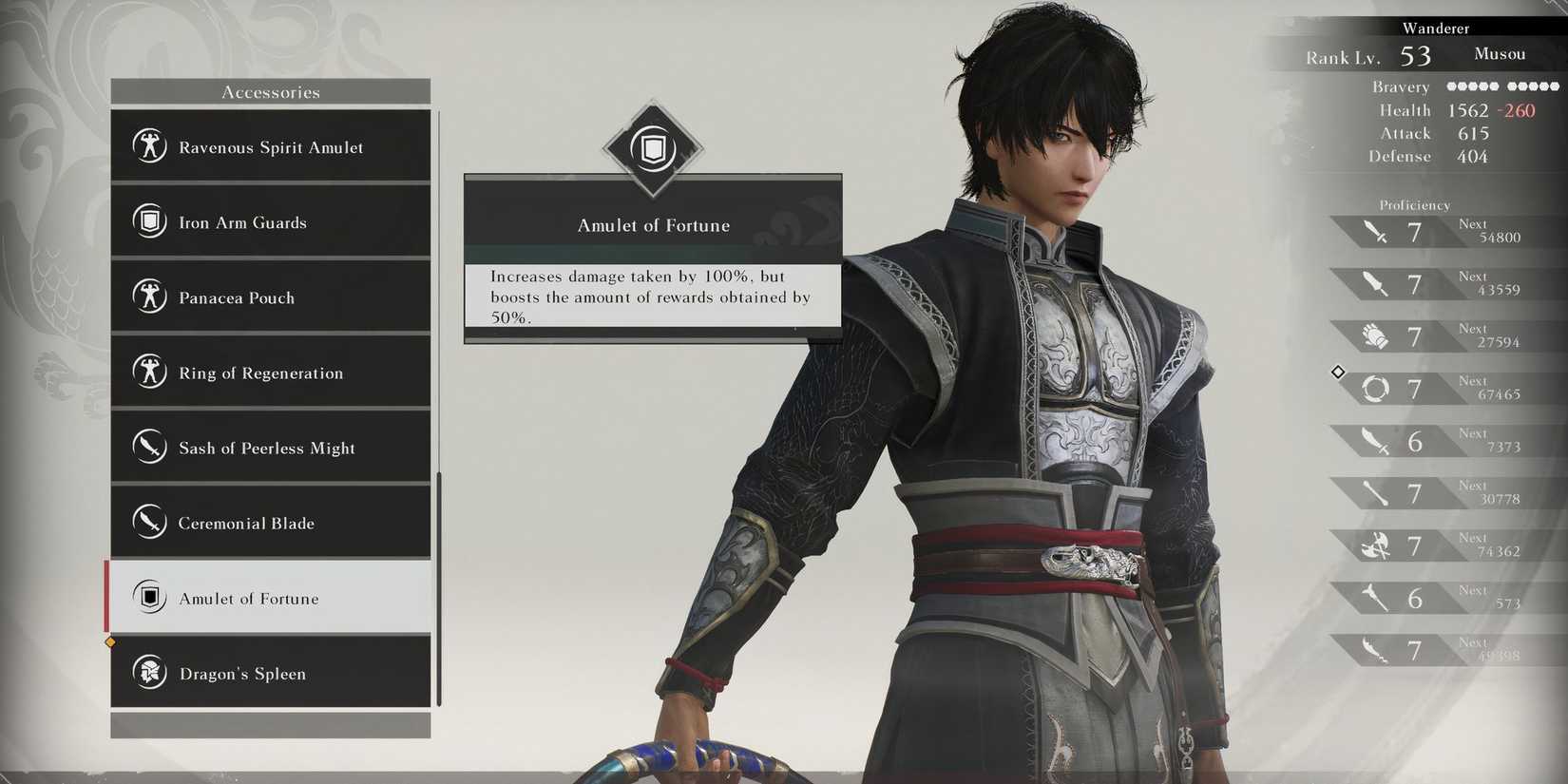 Amulet Of Fortune accessory in Dynasty Warriors Origins
