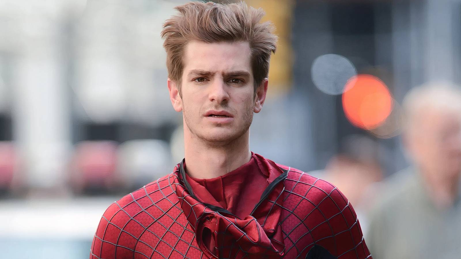 Andrew Garfield portraying Spider-Man 