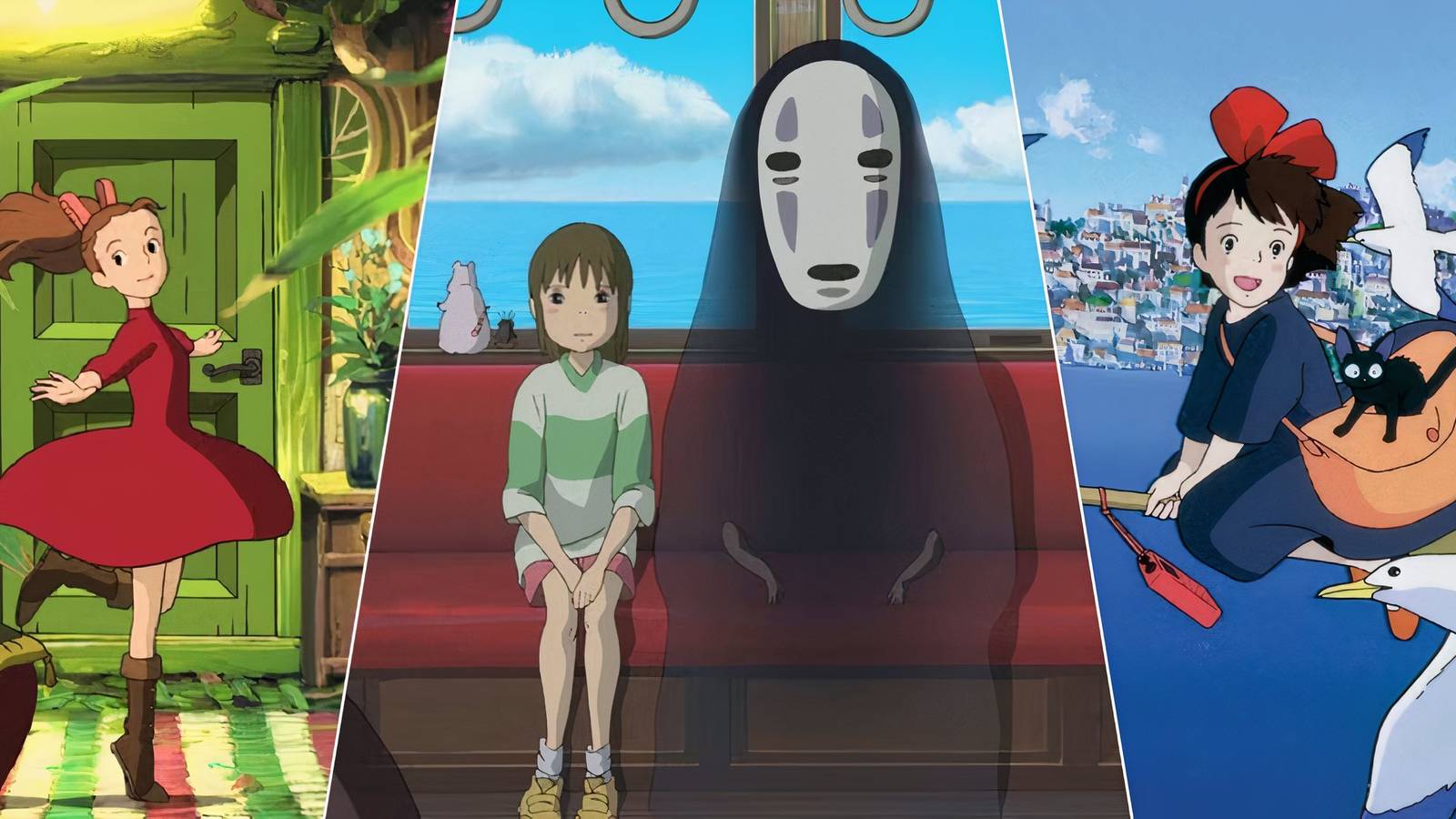 Arriety, Chihiro and Kiki from Studio Ghibli