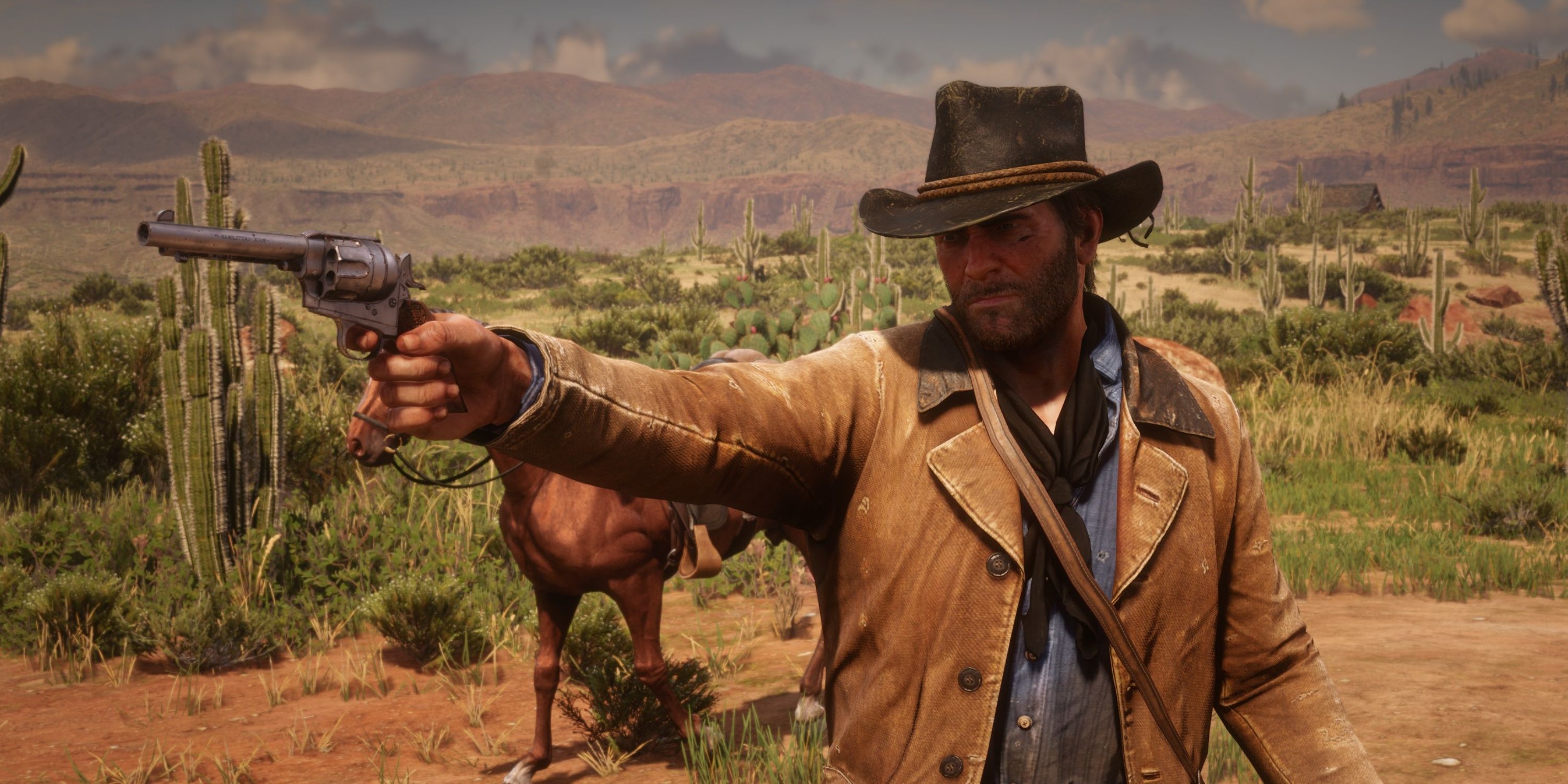 arthur morgan with his revolver